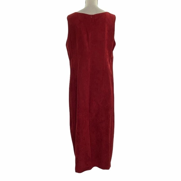K Woman Faux-Suede Sheath Sleeveless Maxi Dress - Picture 3 of 11
